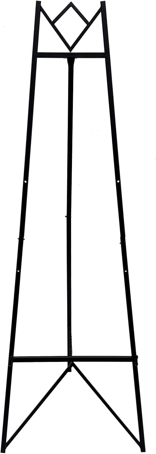 58 Inch Iron Adjustable Arts & Crafts Easels,Metal Easel Stand with Chain Support for Mirror,Floor Easels for Display Wedding Sign(Black)