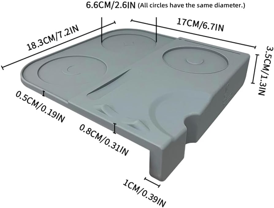 Espresso Tamping Mat - Espresso Tamping Station Food Grade Silicone Coffee Tamper Mat Espresso Accessory for Baristas Home Kitchen Bar Coffee Shop 7.2In x 6.7In (Gray)