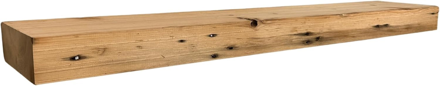 Modern Timber Craft Reclaimed Wood Floating Wall Shelf | Solid Rustic American Barnwood, Floating Shelf Brackets | 2.75" Thickness | 18" L x 10" D, Unfinished, Planed and Sanded, 2 Pack