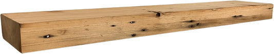 Modern Timber Craft Reclaimed Wood Floating Wall Shelf | Solid Rustic American Barnwood, Floating Shelf Brackets | 2.75" Thickness | 30" L x 8" D, Unfinished, Planed and Sanded, 2 Pack