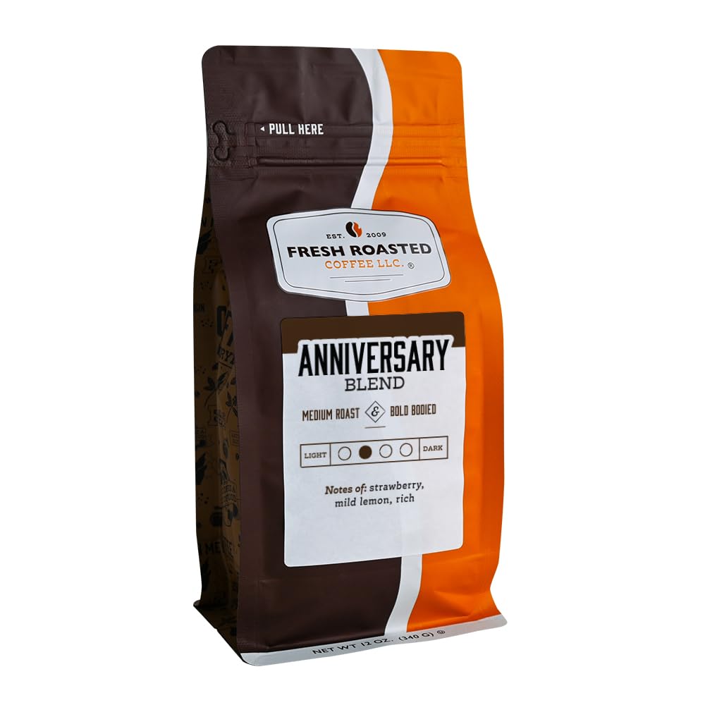 Fresh Roasted Coffee, Anniversary Blend, 12 oz, Medium Roast, Kosher, Ground