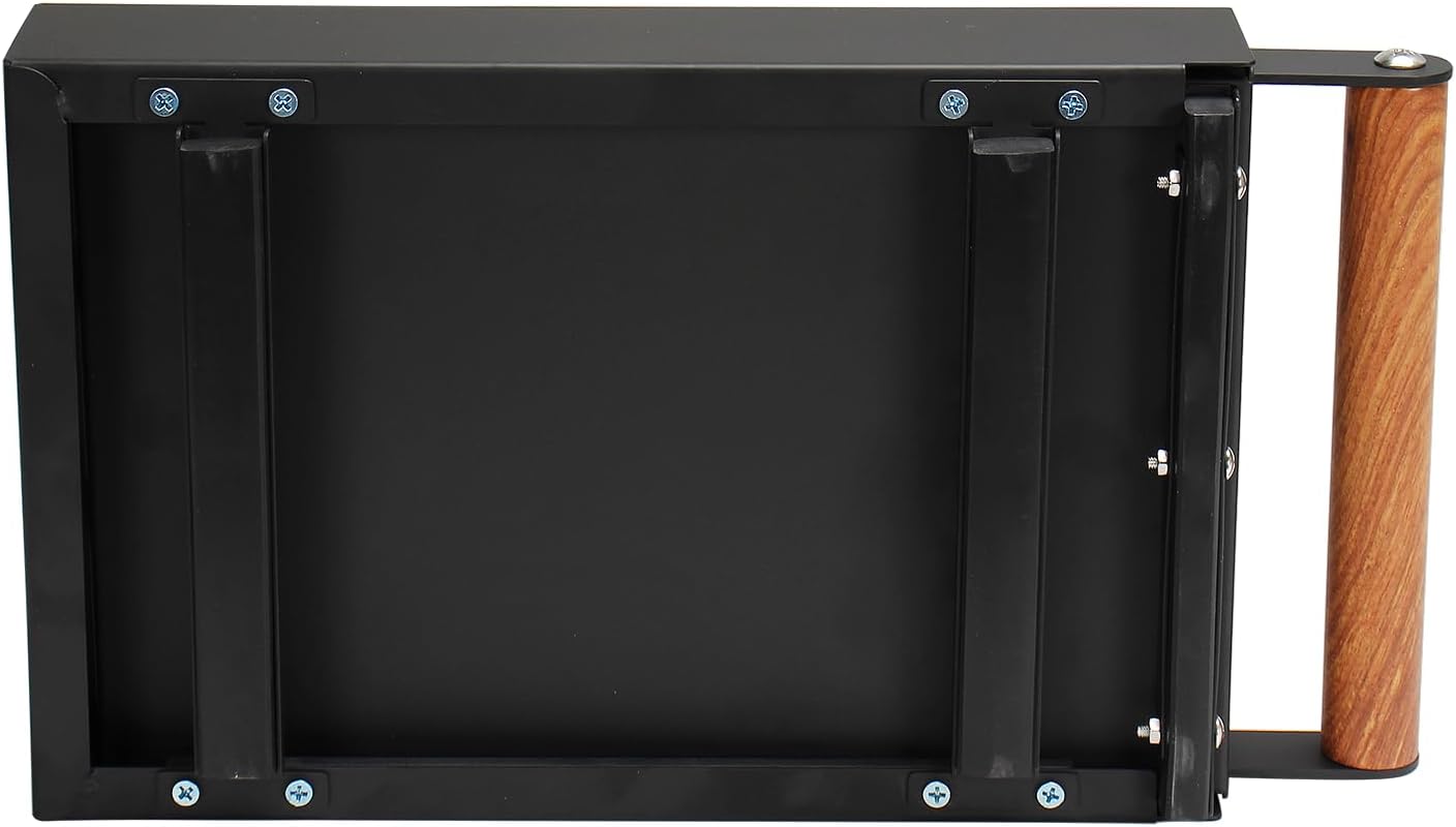 Espresso Knock Box Drawer,Stainless Steel Detachable Coffee Pucks Knock Container, Shock-Absorbent Durable Barista Style Knock Box, Removable Knock Bar,Wood handle and Non-Slip Base (Black)