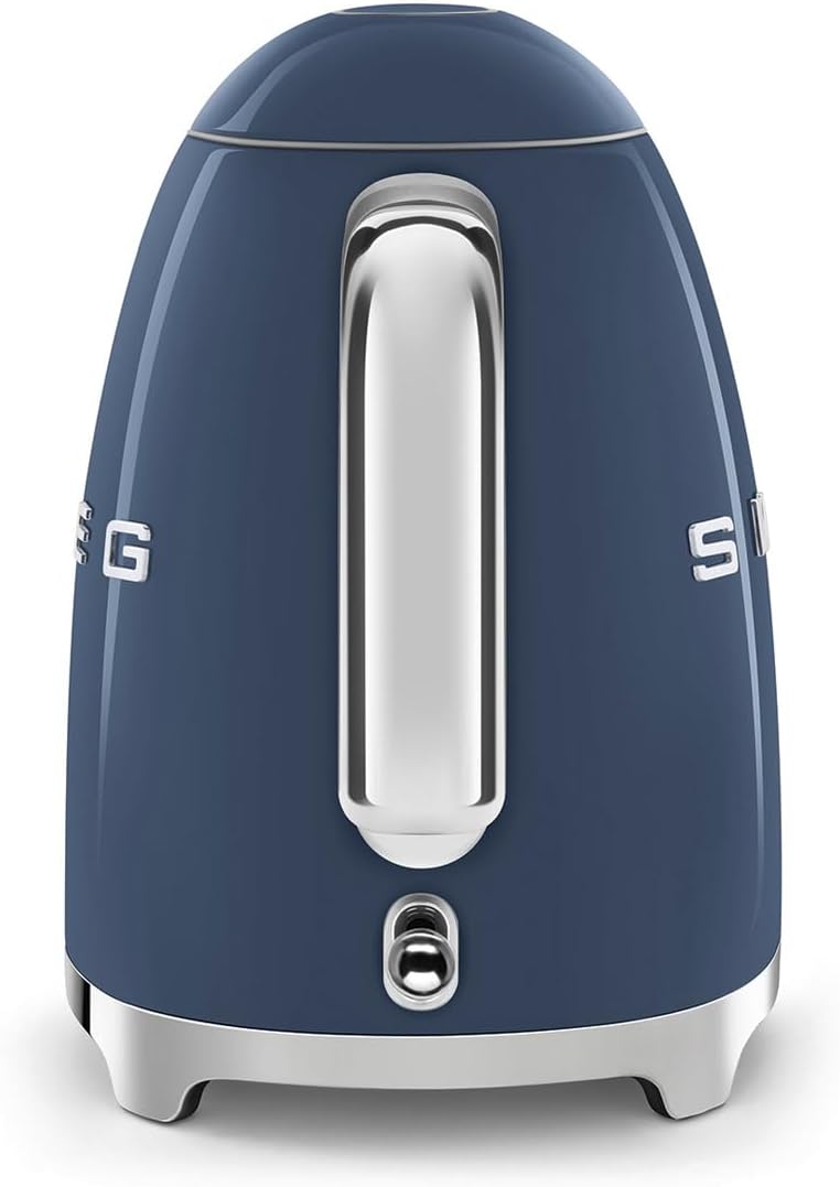 SMEG 50's Retro Style Electric Water Kettle with Automatic Shutoff, Removable Base, and Water Indicator, KLF03NBUS, Navy Blue