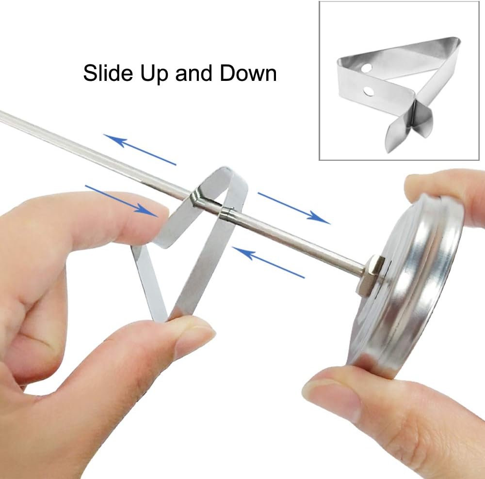 Deep Fryer/Candy/Turkey Thermometer with Clip&15 inch stem - Professional Kitchen Pot Fryer,Stainless Steel Fry Oil Thermometer for Frying,Candy and Meat Cooking