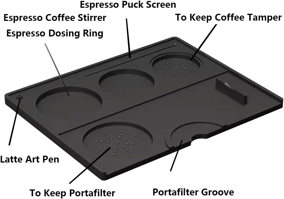 Coffee Tamper Mat Silicone Corner Tamping Mat (Pro)