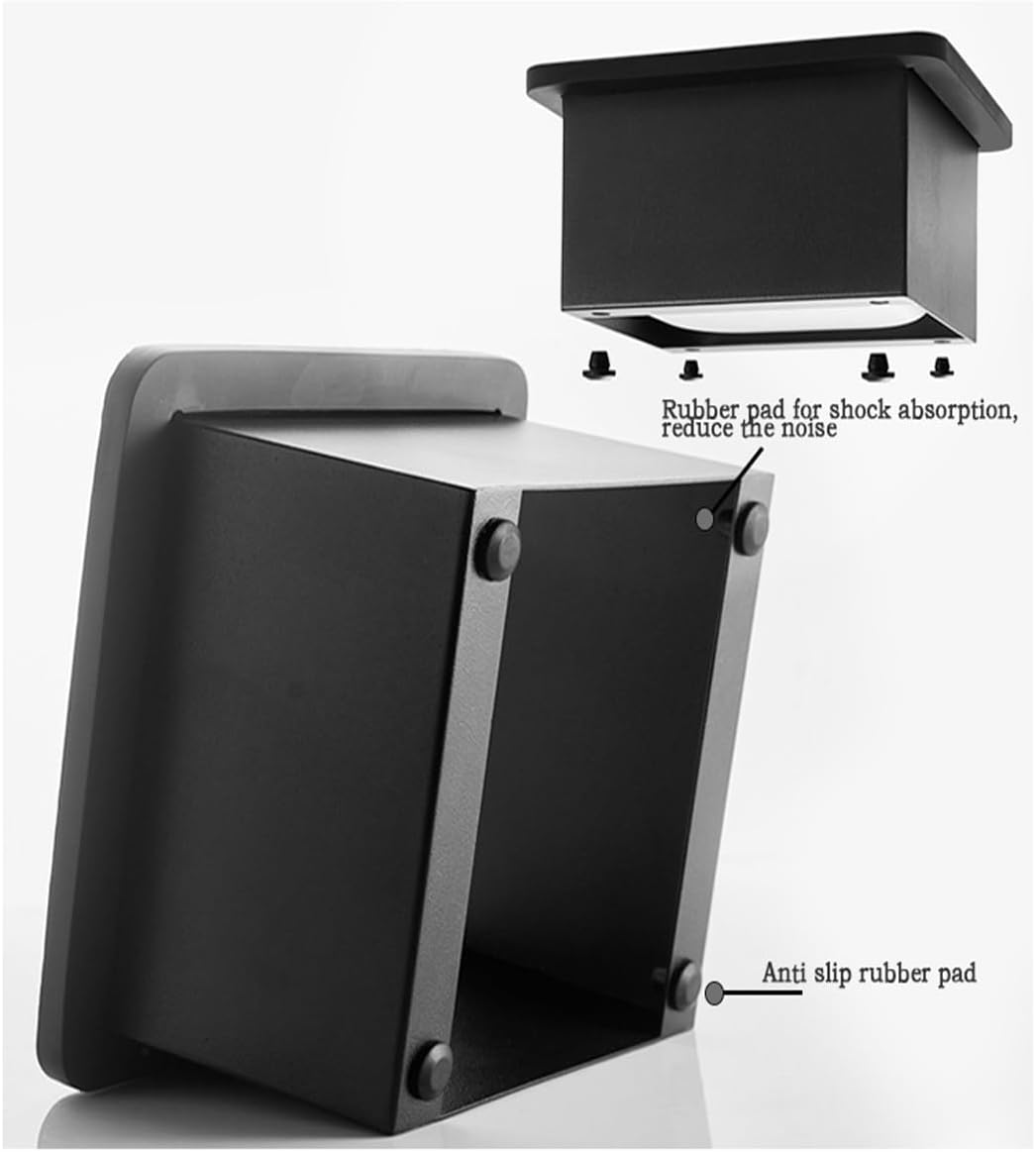 Espresso Coffee Knock Box, Large Coffee Coffee Grounds Knock Box Container Coffee Machine Accessories, Stainless Steel Coffee Bin Grind Knock Out Box with Removable Knock Bar and Non Slip Base