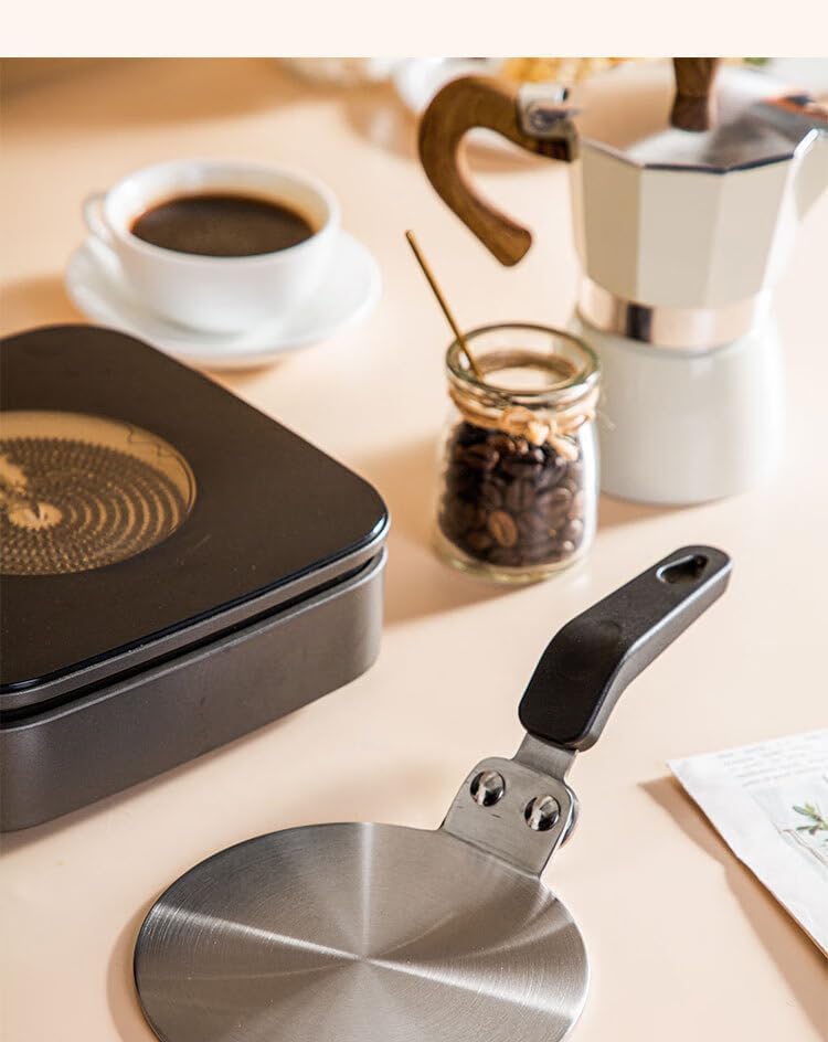 Heat Diffuser Plate, Grouarty Stainless Steel Cooking Induction Adapter Simmer Plate for Electric Gas Glass Cooktop Hob Ring, Induction Cooktop Converter Plate With Handle (7.88inch)