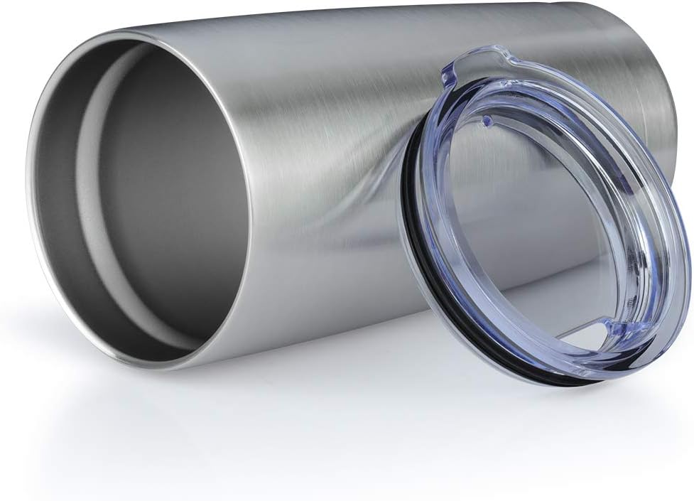 20oz Tumbler Bulk Stainless Steel Vacuum Insulated Tumblers with Lid Double Wall Travel Mug, Powder Coated Coffee Cup, Suitable for Ice Drinks and Hot Beverage(Stainless steel 6pack)