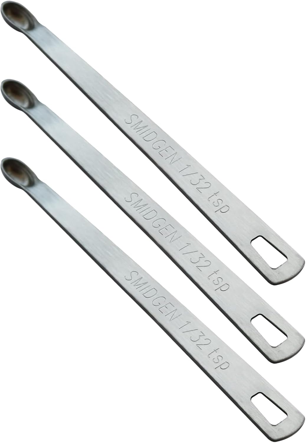 3PCS 1/32 Teaspoon(1/32tsp, 0.16ml, Smidgen) Single Tiny Measuring Spoon, Small Individual Stainless Steel Measure Spoons Only