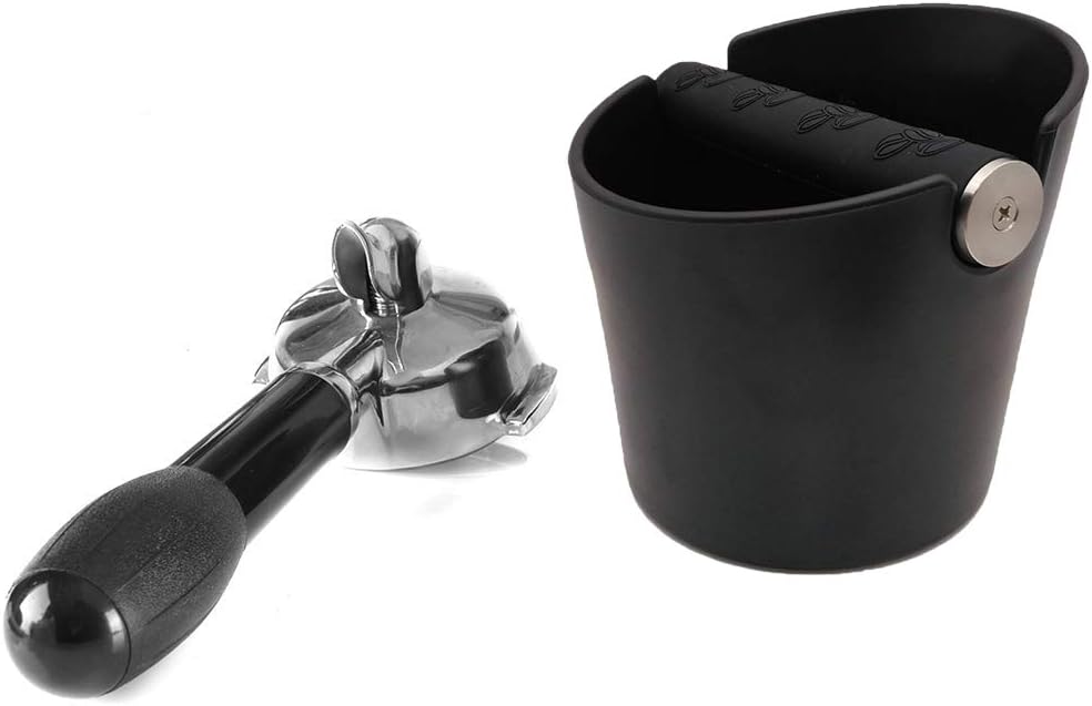 Coffee Knock Box, 4.8in Barista Style Espresso Grounds Knock Box with Removable Heavy-Duty Metal Knock Bar and Shock- Absorbent Durable and Non-Slip Base for Espresso Maker Accessories, Easy to Clean