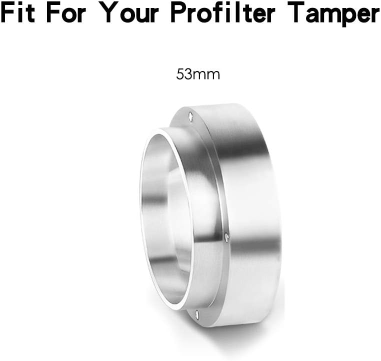 Aluminum Espresso Coffee Dosing Funnel Dosing Ring Funnel Replacement for 53mm Portafilters Espresso Machine Espresso Hand Tampers Accessories (53mm)