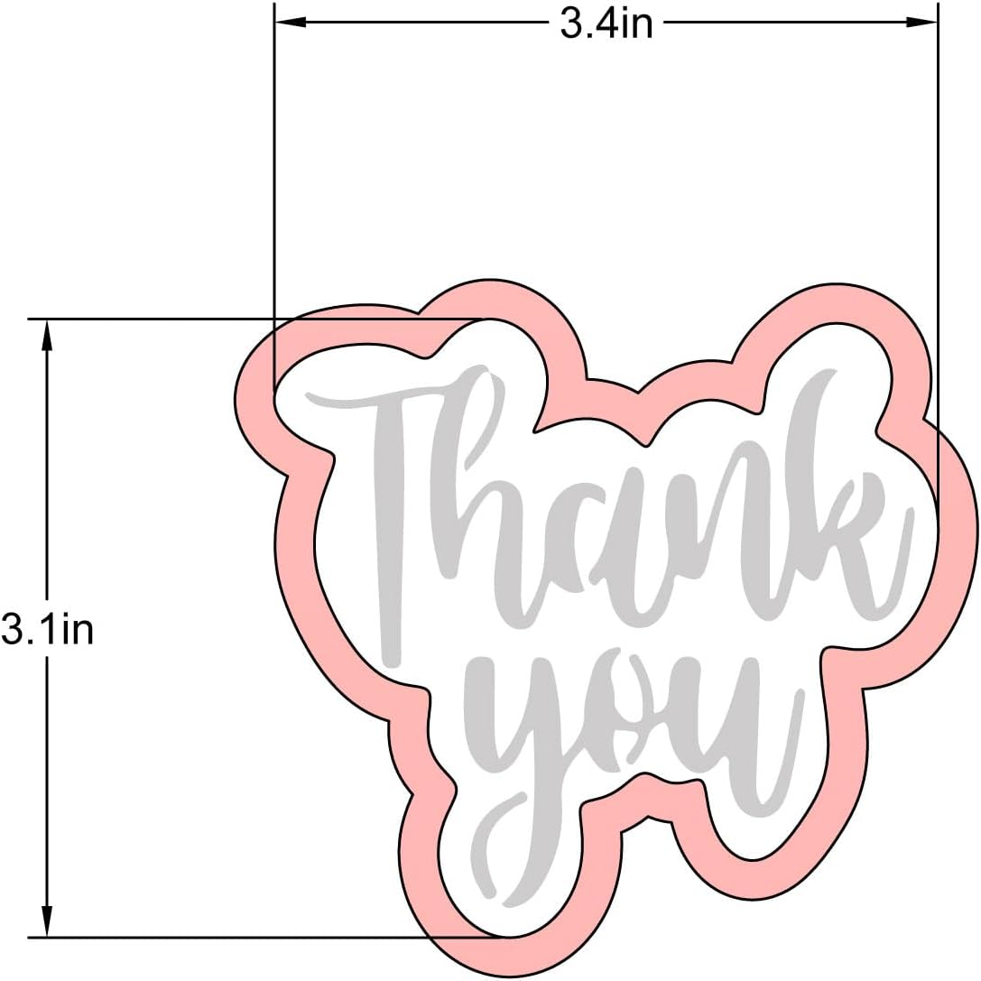 Thank You Cookie cutter and stencil set Baking stencils and cutters bundle DIY bakery decorating kit Cookie cutters with stencils Icing stencil and cookie cutter combo(Thank you)