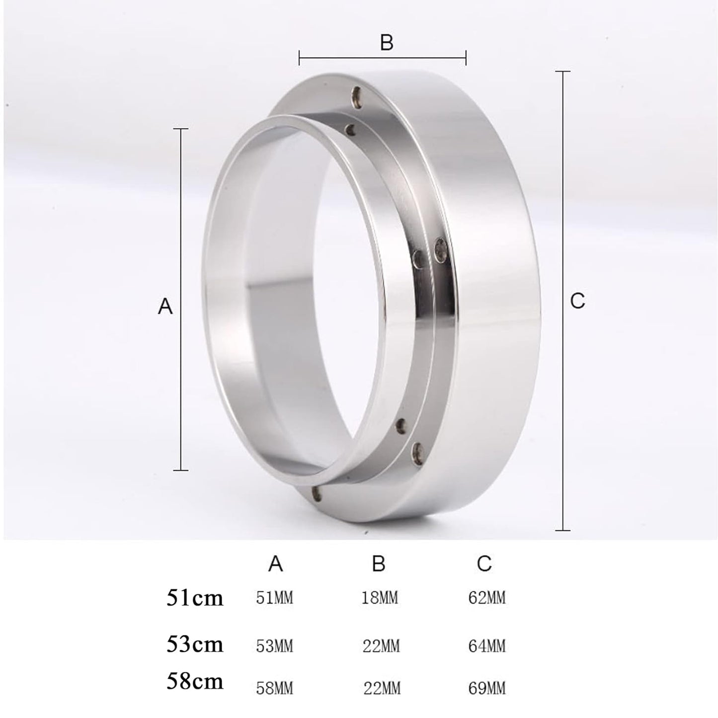 Espresso Dosing Funnel Precision Aluminum Alloy Coffee Dosing Ring Accessories Set for Portafilter Hands-Free (58mm)