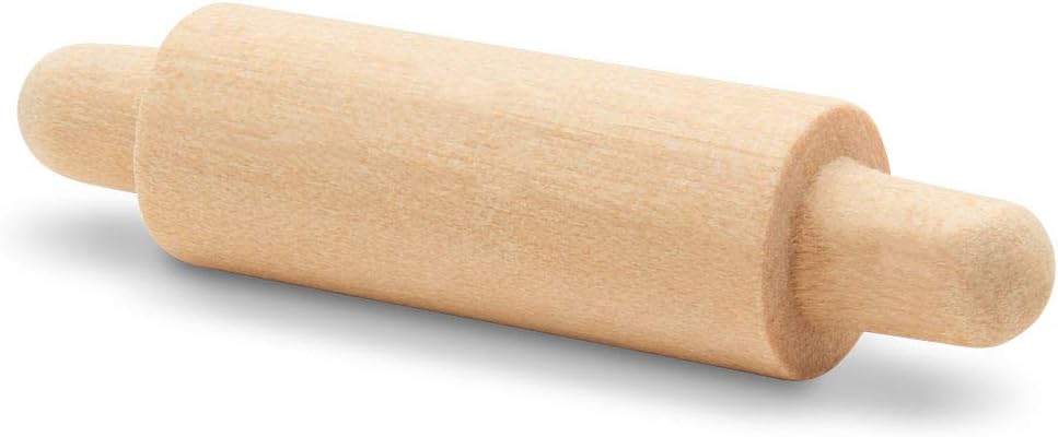 Wooden Mini Rolling Pin, 1-5/8 inches, Pack of 50, Perfect for Scrapbook Projects, Miniatures, Party Decor, and Crafts, by Woodpeckers