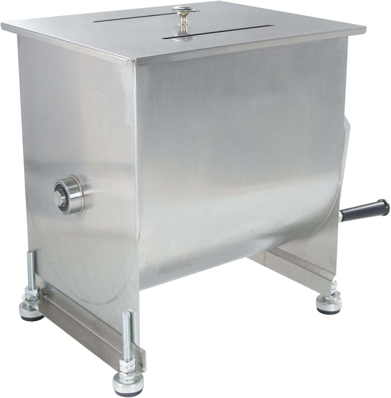 CMI Commercial Tilting Mixer Stainless Steel Manual Meat Mixers with Lid, 20Lb/10L Tilt Tank,(Mixing Maximum 15Lb for Meat),Sausage Mixer Machine Meat Processing Equipment
