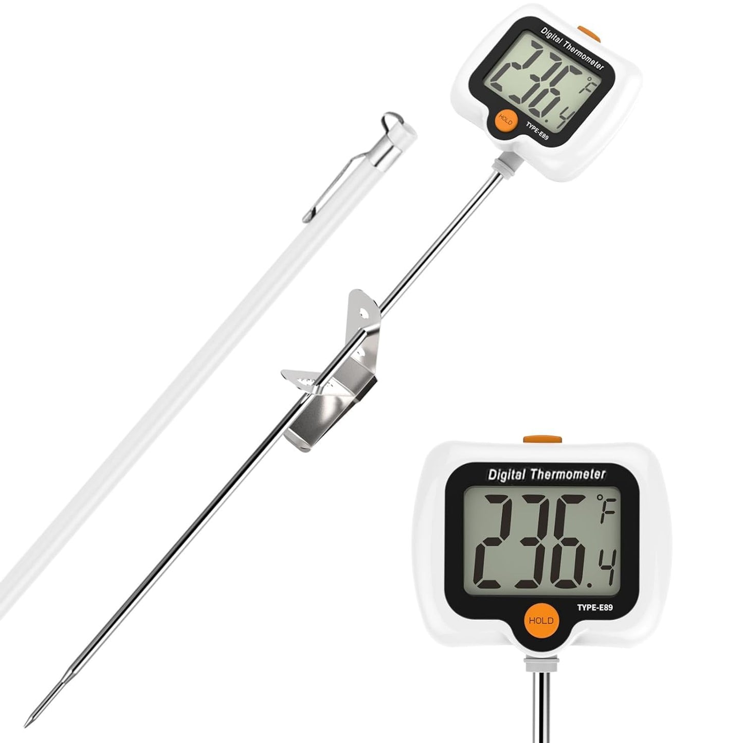 Candy Thermometer for Candy Making with Pot Clip,Best Instant Read Thermometer Digital for Cooking, Baking, Candy and Cheese Making – 10 Inch Probe, Large Rotating LCD Display, Essential Baking Tool