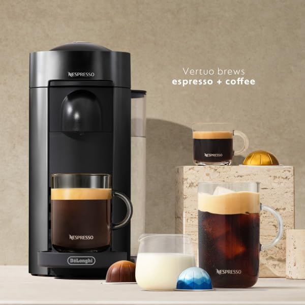 Nespresso Vertuo Plus Coffee and Espresso Maker By De'Longhi, Ink Black