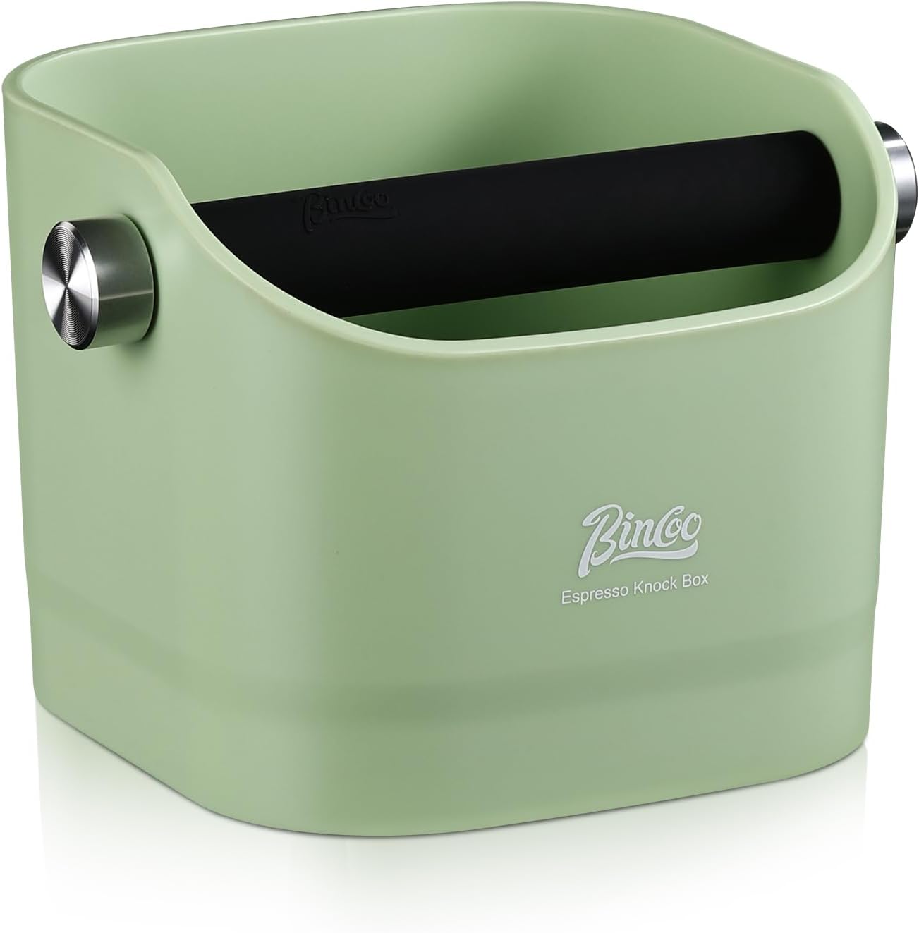 Espresso Knock Box - Bincoo Espresso Machine Knock Box/Espresso Grounds Knock Box, Barista Style Coffee Knock Box for Grounds with Removable Shock-Absorbent Knock Bar and Anti-Slip Base. (Green)