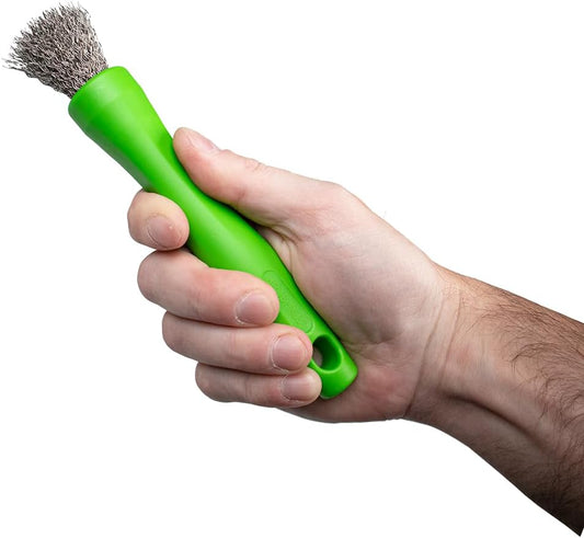 BrushAll® Wire Hand Brush with Ergonomic Handle and Tightly Packed Bristles for Kitchen, Garage, Indoor, Outdoor (Stainless Steel) Patent Pending