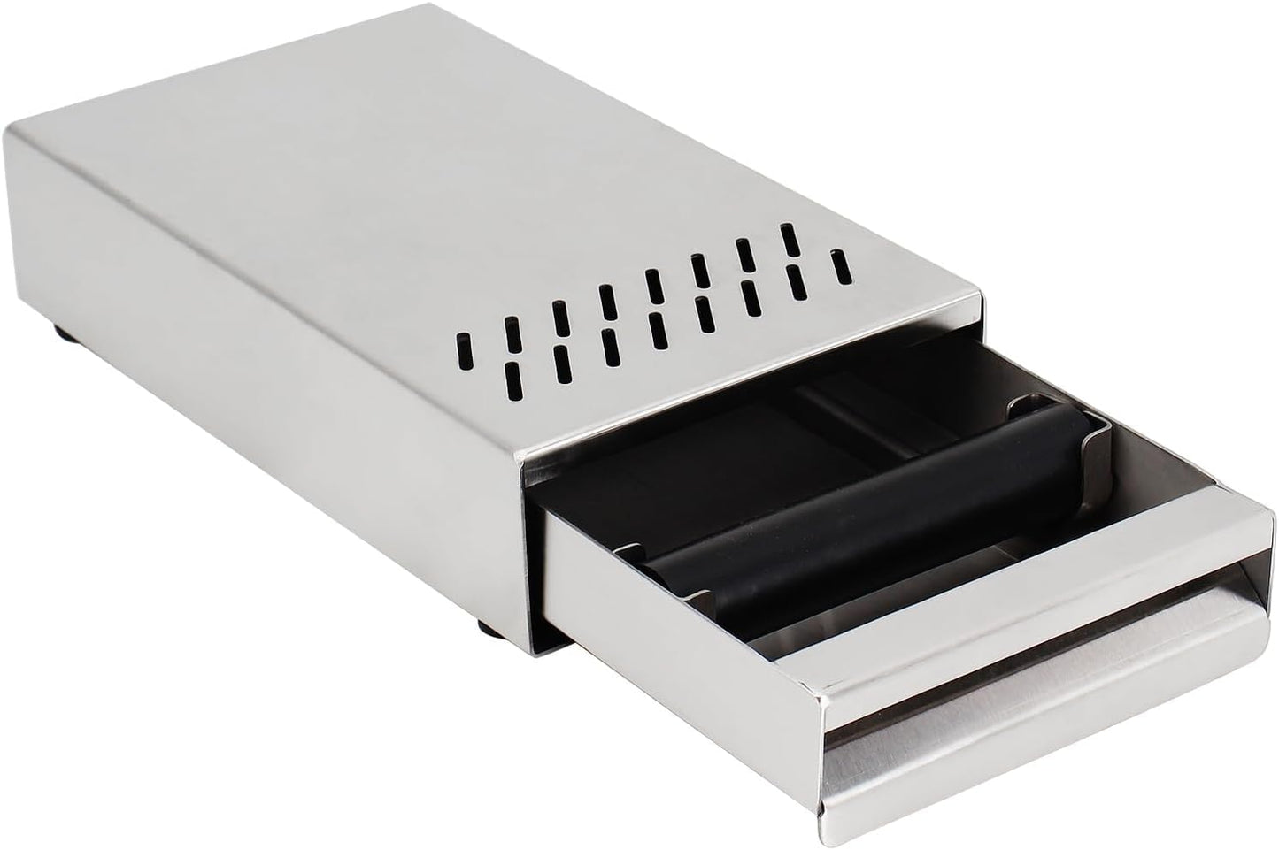 Espresso Knock Box Drawer, Stainless Steel Coffee Grounds Container with Removable Rubber Knock Bar and Non-slip Base, Mini 9.29 x 5.43 x 2.08 inches (Silver)