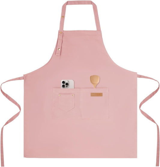 Tosewever Art Aprons for Women Painting Pottery Baking, Mens Buckle Straps Kitchen Apron with Pockets for Chef Cooking