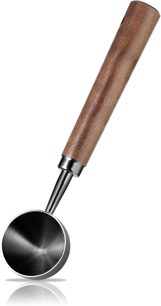 Vintage Coffee Measuring Spoon - 304 Stainless Steel Coffee Scoop, 10g Capacity, Natural Walnut Handle, for Scooping, Measuring, for Coffee, Tea, Etc - Black