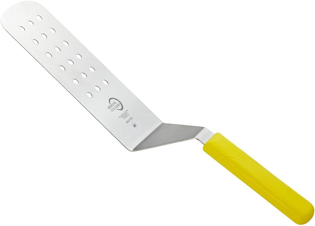 Mercer Culinary Millennia Perforated Turner, 8 Inch x 3 Inch Blade, Yellow Handle
