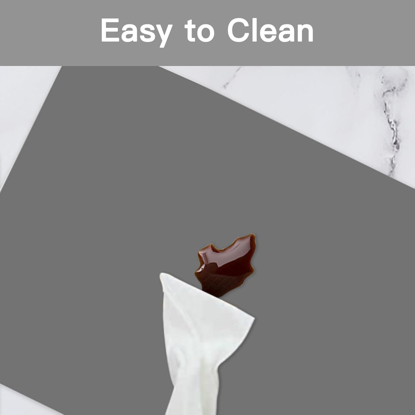 2MM Thick Silicone Countertop Mat, 23.6"x 15.7"(60cmx40cm), Silicone Mats for Kitchen Counter, Nonslip Heat Resistant Mat, Large Kitchen Counter Mats, Waterproof Countertop Protector, Semitransparent