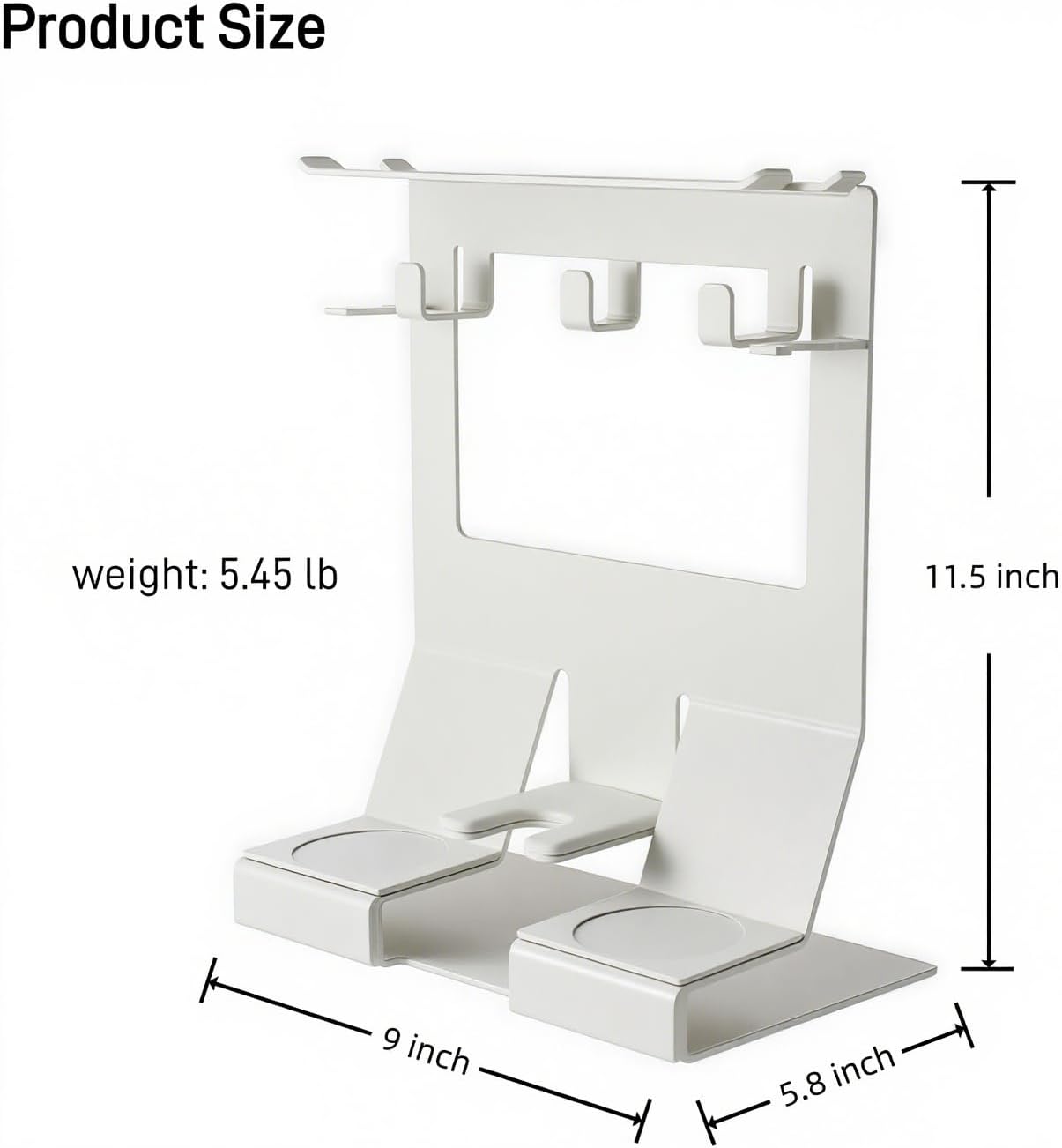 GIB Espresso Accessories Organizer Rack Tamper Holder Station, Heavy Duty Steel Stand for Coffee Distributor 51-54mm Portafilter Storage for Bar Home Office, White