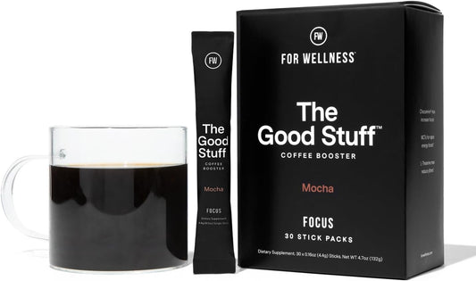 For Wellness The Good Stuff Focus – Mocha Coffee Booster | Nootropic Collagen Creamer with MCTs for Focus, Energy & Wellness | Non-Dairy, Keto-Friendly, 30 Servings