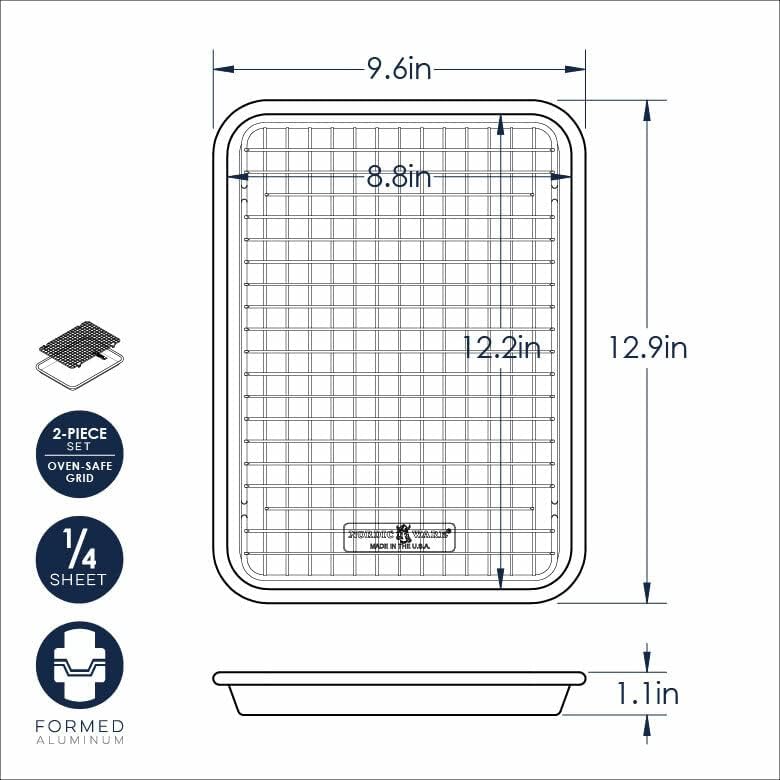 Nordic Ware Naturals® Quarter Sheet with Oven-Safe Nonstick Grid
