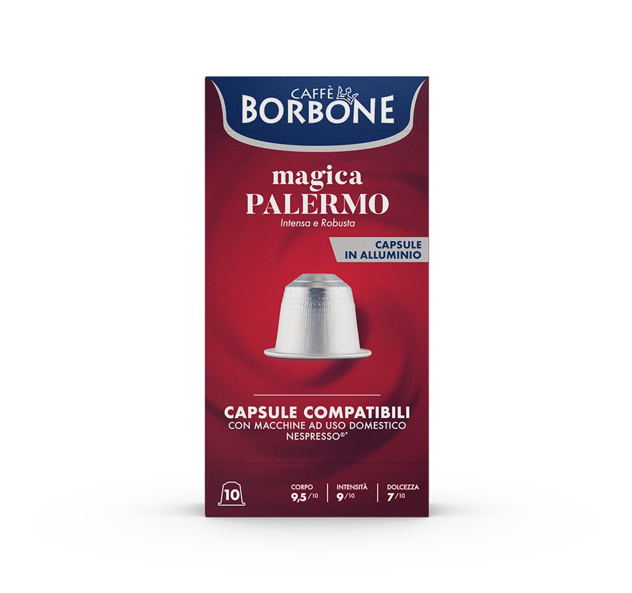 Caffe Borbone Aluminum Coffee Pods Compatible with Nespresso Original Machines, Magica Palermo, Medium Roast, Intense and Full-Bodied, Genuine Italian Coffee - 50 Count