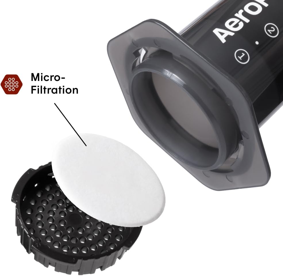 AeroPress Original Coffee Press – 3 In 1 Brew Method Combines French Press, Espresso, Full Bodied Coffee Without Grit or Bitterness, Small Portable Coffee Maker for Camping & Travel