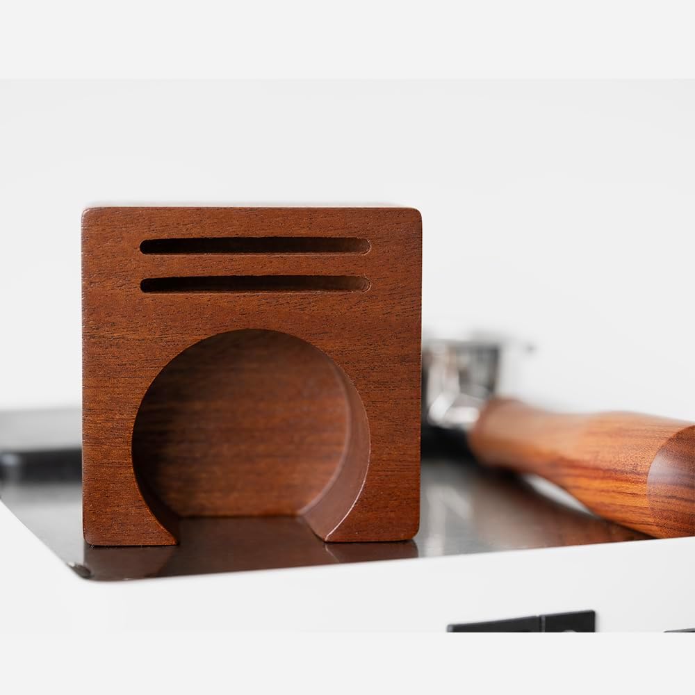 2 IN 1 Holder Stand For the Coffee Filter Paper and Espresso Puck Screen,Sapele Premium Solid Wood Organizer For Tidying Espresso Accessories(Filter Not Included) (for 51/54mm)
