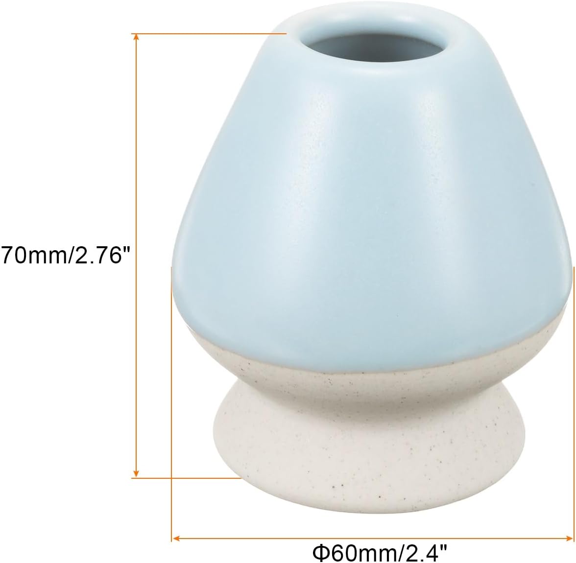 HARFINGTON Ceramic Chasen Stand 70mm Matcha Whisk Holder Teas Set Whisks Stand Traditional Matcha Tea Chasen Holder Tea Set Accessories for Tea Tasting, Beige/Cyan
