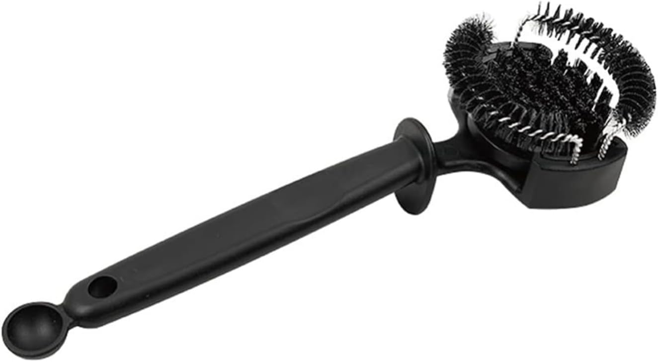 Coffee Machine Cleaning Brush, Espresso Group Head Cleaner, Upgrade Large Nylon Brushes with Long Handle & Spoon, Home Cleaning Tool(Black)