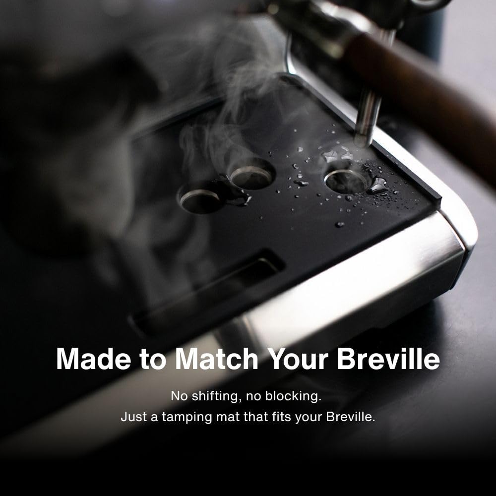 Crema Coffee Products Tamping Mat for Bambino Plus | Non-Slip Silicone Protection for Countertops & Portafilters | Precision Fit with Drip Tray & Vent Holes|Easy to Clean, Durable Espresso Tamping Pad