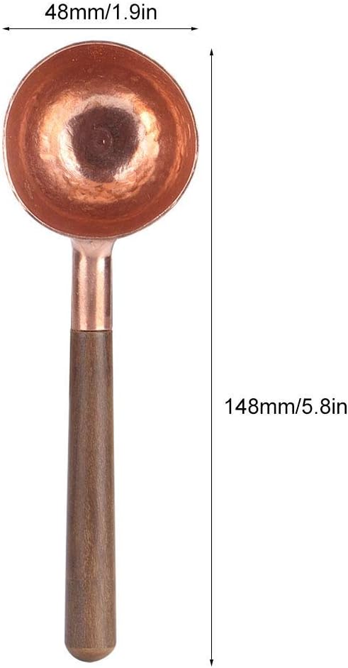 Measuring Spoons, Wood Handle Coffee Scoop Black Walnut and Red Copper Tablespoon Scoop for Coffee Tea, Cooking Mixing Stirrer Kitchen Tools Utensils