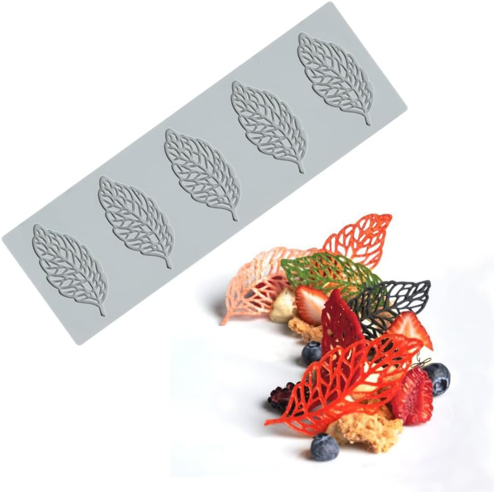 Leaf Molds Silicone Baking Molds Fondant Molds, Lace Silicone Cake Molds, Polymer Clay Molds for Baking, Sugar Craft, Dessert Cake Decoration