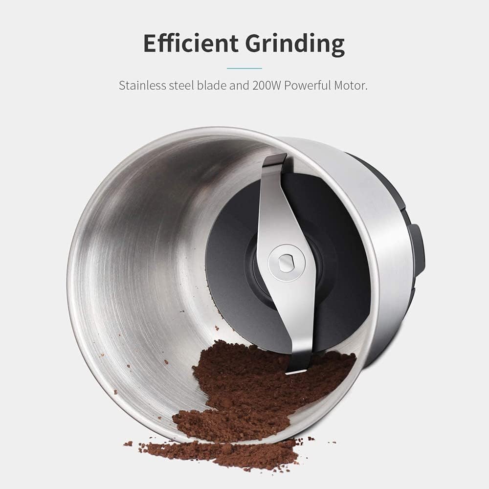 SHARDOR Coffee Grinder Electric, Coffee Bean Electric, Herb, Nut Grain Grinder with 1 Removable Stainless Steel Bowl, Black