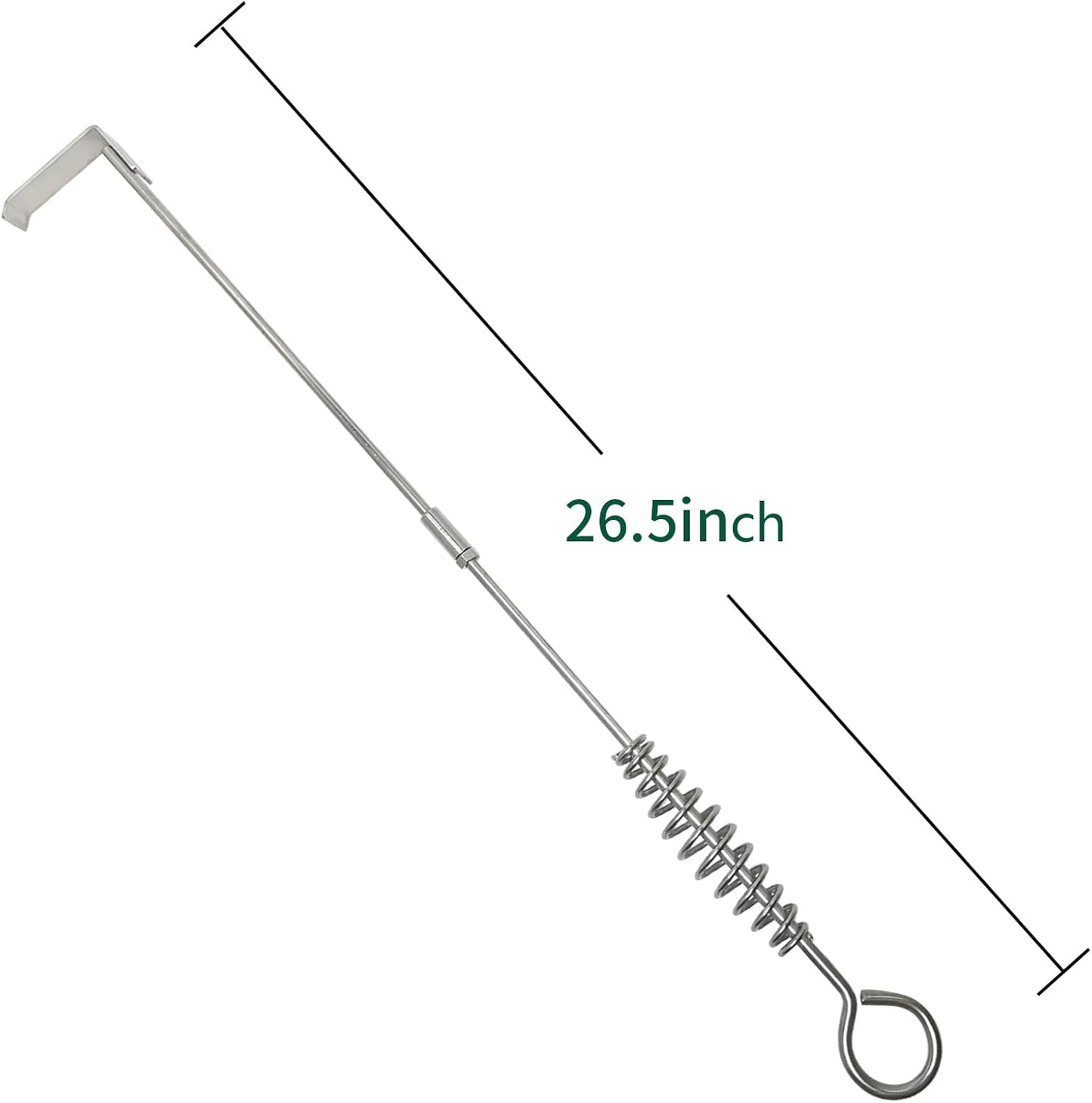 26.5" BBQ Ash Tool Poker Rake, Charcoal and Grill Cleaning Ash Tools for Big Green Egg, Kamado Joe and Other Charcoal Grills Corner Cleaner Accessories