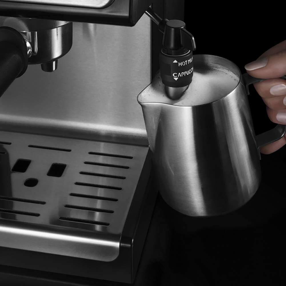 CAMKYDE Stainless Steel Milk Frothing Pitcher 12 oz, Espresso Steaming Pitcher with Decorating Pen for Espresso Machines, Cappuccino, Latte Art (Colour)