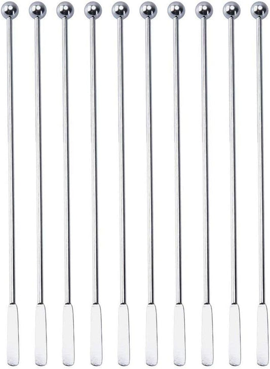 20 pcs Stainless Steel Coffee Beverage Stir Sticks Cocktail Stirrers Drink Swizzle Stick 7.4" Swizzle Stick Picks Tools