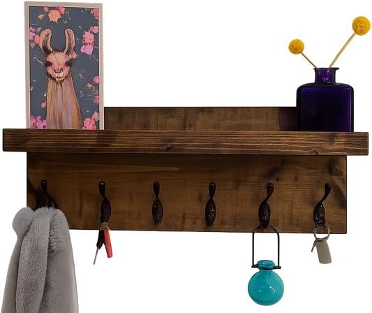 Coat Rack with Shelf (Choose your Length) Towel Rack Entryway Organizer Wall Mounted