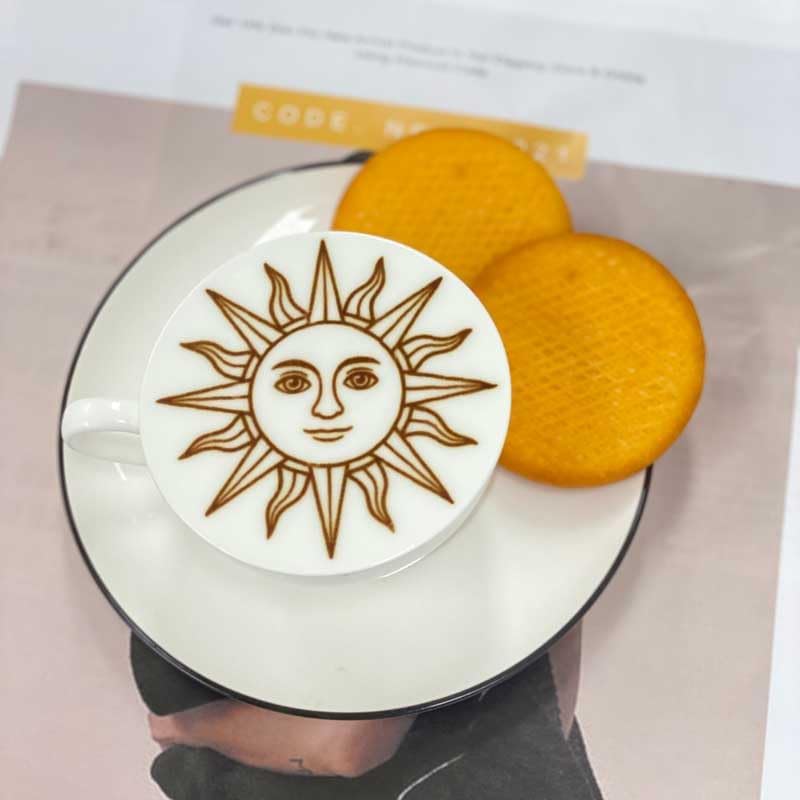 Coffee Latte Art Machine EB-Pro Customized Photo Selfie Printing with Camera Cake Desserts DIY Personalized Decoration for Cafes Bars Museums, Brown FancyBox - White