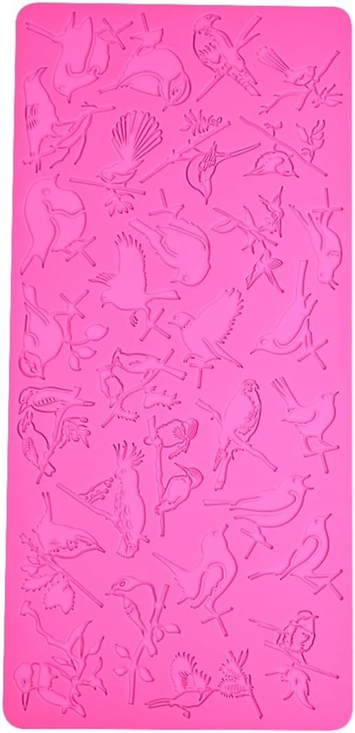 mostsom Silicone Mold 3D Hollow Out Lace Mold Kitchen Lace Emboss Mat Magpie Bird Silicone Fondant Cake Decorating Chocolate Sugarcraft Moulds (A_ Magpie Bird)