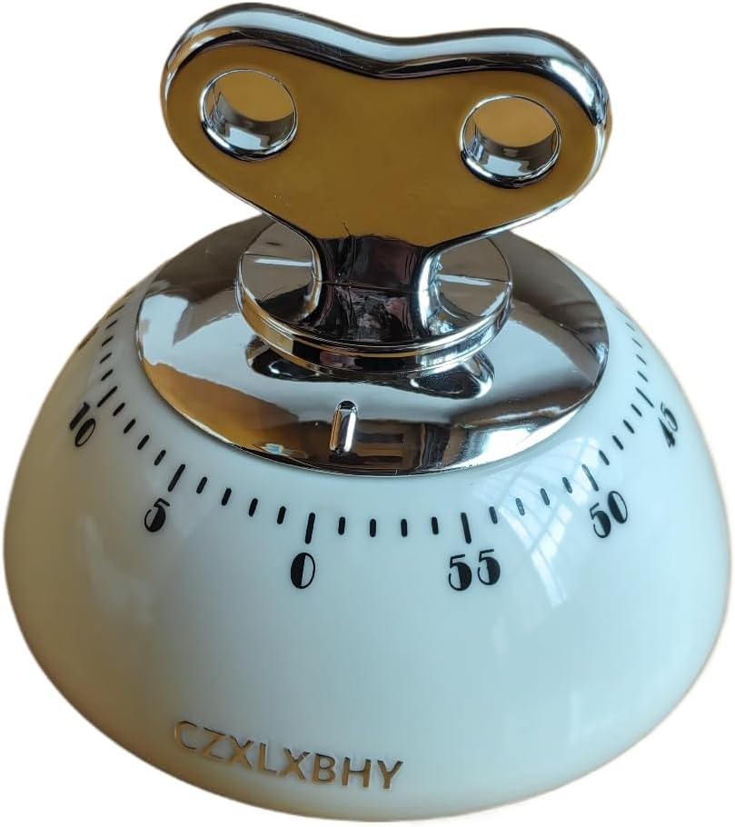 Kitchen Timers for Cooking, 100% Mechanical Cooking Timer，No Batteries Required，Magnetic Back. (Cream)