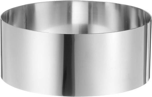 HARFINGTON Round Cake Ring 7 x 2.75 Inch Seamless Stainless Steel Pastry Mousse Dessert Ring Mirror Coating for Baking Cooking Making Tool