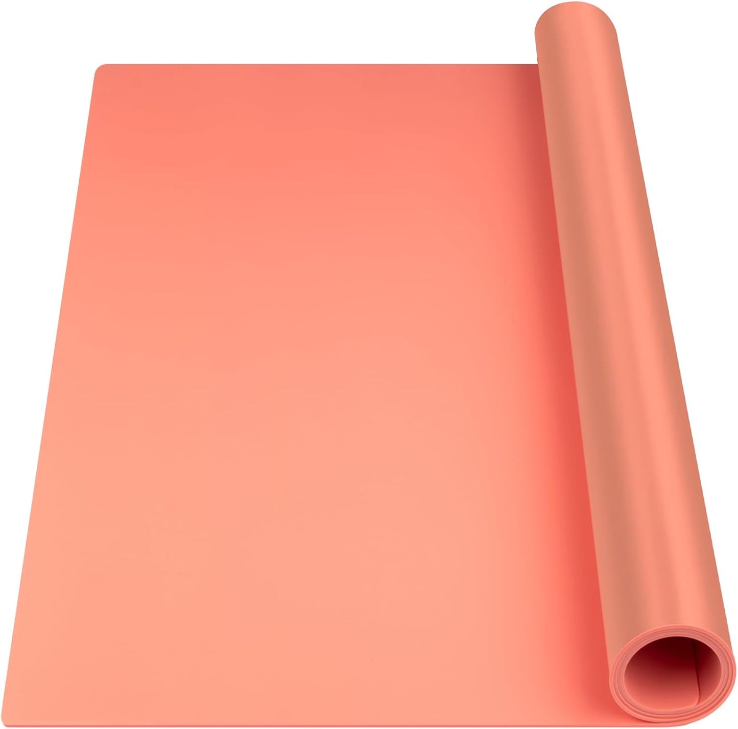 Silicone Mat Heat Resistant Mats for Countertop, Large Silicone Mats for Crafts Kitchen Counter Workbench Table protector, Size 36x24 inches Thick 2mm,Rolled Package,Coral