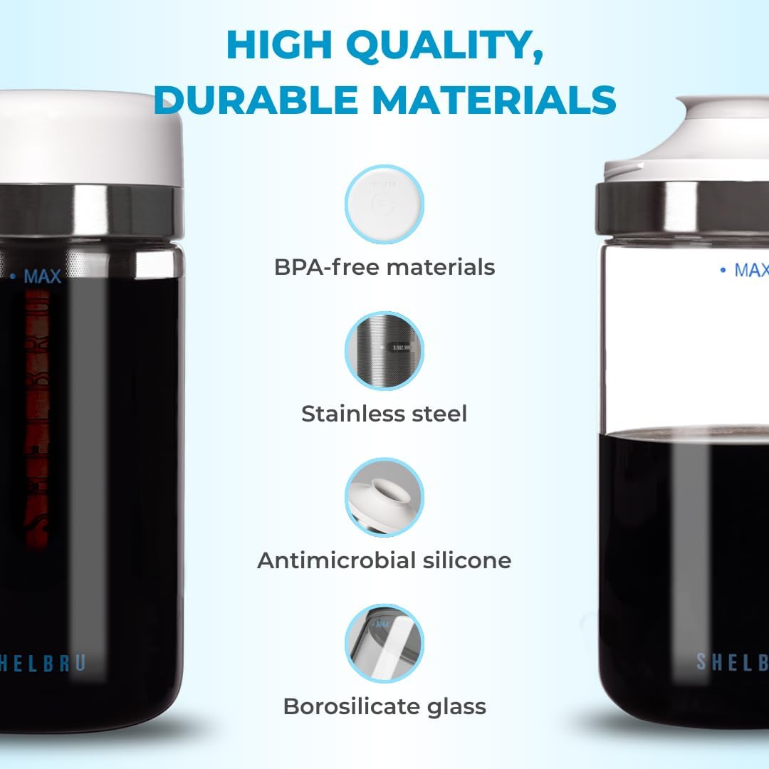 The Complete System – Cold Brew Coffee Kit with Smart Bean Canister, Stainless Steel Sifter & 500ml Dual-Filter Brewer/Carafe – Store, Sift, Brew & Serve Smooth Cold Brew at Home